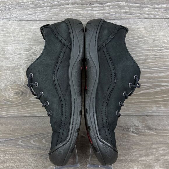 Keen Sterling City Women’s Sz 8.5 Black Leather Low Top Lace Up Hiking Sneakers - Picture 9 of 10